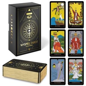 Black and Gold Wyspell Tarot Card Deck with Guidebook